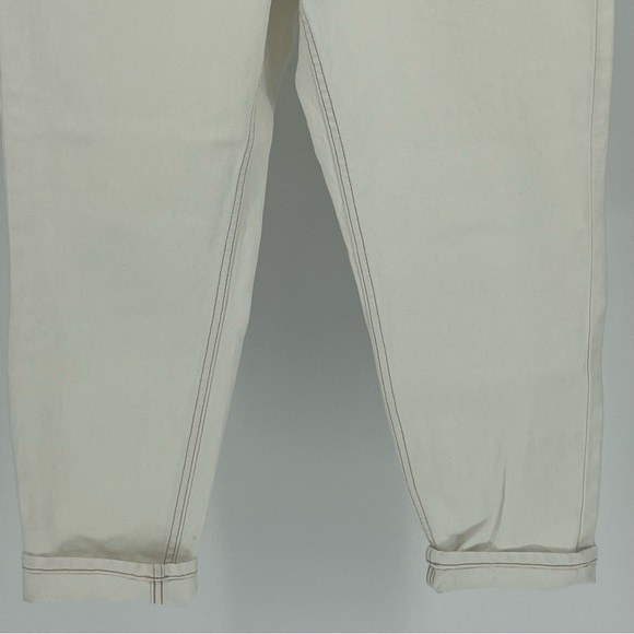 TOPSHOP MATERNITY NWT MOM PULL ON JEANS STRAIGHT LEG OVERBUMP WHITE 28 30 - Picture 5 of 12